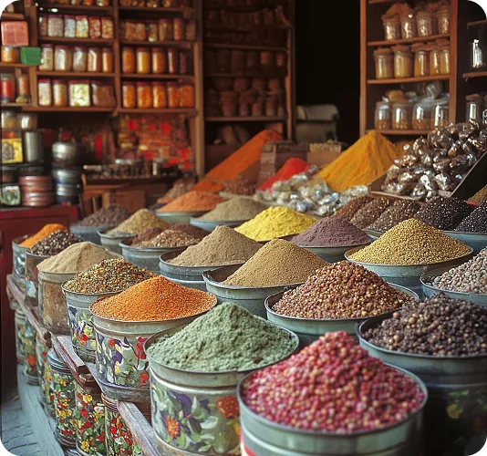 Ethnic grocery shop with international food products